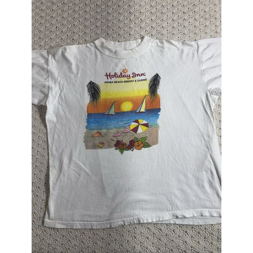 Vintage Holiday Inn Aruba Beach Resort & Casino Souvenir Tee Shirt Size 2XL